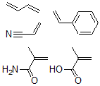 CAS 登录号：32312-87-1， 苯乙烯,甲基丙烯酸,丙烯腈,丁二烯,甲基丙烯酰胺聚合物