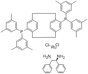 CAS 登录号：325150-57-0， 二氯[(R)-(-)-4,12-二(二(3,5-二甲苯基)膦基)-[2,2]-二聚对二甲苯][(1S,2S)-(-)-1,2-二苯基乙二胺]钌