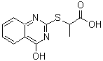 CAS 登录号：328977-86-2， 2-[(4-羟基-2-喹唑啉基)硫基]丙酸