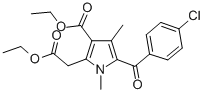 CAS 登录号：33369-27-6， 5-(4-氯苯甲酰基)-2-(2-乙氧基-2-氧代乙基)-1,4-二甲基吡咯-3-羧酸乙酯