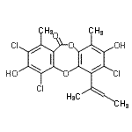 CAS 登录号：33403-37-1， 6-(2-丁烯-2-基)-2,4,7-三氯-3,8-二羟基-1,9-二甲基-11H-二苯并[b,e][1,4]二氧杂卓-11-酮