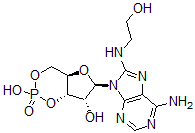 CAS#: 33823-17-5, (1S,6R,8R,9R)-8-[6-Amino-8-(2-Hydroxyethylamino)Purin-9-Yl]-3-Hydroxy-3-Oxo-2,4,7-Trioxa-3-Phosphabicyclo[4.3.0]Nonan-9-Ol