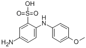 CAS 登录号：33836-66-7， 5-氨基-2-(4-甲氧基苯胺基)苯磺酸