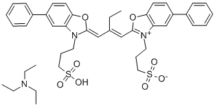 CAS 登录号：33898-60-1， 3,3'-二磺基丙基-5,5'-二苯基-9-乙基氧杂碳菁三乙基铵盐