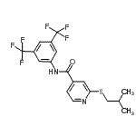 CAS 登录号：339181-24-7， N-[3,5-二(三氟甲基)苯基]-2-(异丁基硫基)异烟酰胺