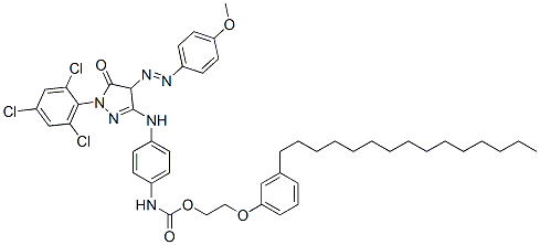CAS#: 33952-87-3, 2-(3-Pentadecylphenoxy)Ethyl N-[4-[[4-(4-Methoxyphenyl)Diazenyl-5-Oxo-1-(2,4,6-Trichlorophenyl)-4H-Pyrazol-3-Yl]Amino]Phenyl]Carbamate