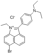 CAS#: 34143-51-6, 6-Bromo-2-(4-(Diethylamino)Phenyl)-1-Ethylbenz(c,d)Indolium Chloride