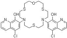 CAS#: 343372-30-5, 7,7'-(1-Oxa-4,10,16-Trithia-7,13-Diazacyclooctadecane-7,13-Diyl)Bis(5-Chloro-8-Quinolinol)