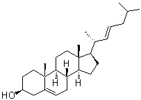 CAS 登录号：34347-28-9， (3B,22E)-胆甾-5,22-二烯-3-醇