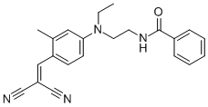 CAS 登录号：34759-42-7， N-[2-[1-[4-(2,2-二氰基乙烯基)-3-甲基苯基]乙基氨基]乙基]苯甲酰胺