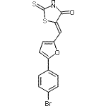 CAS 登录号：35274-39-6， (5Z)-5-{[5-(4-溴苯基)-2-呋喃基]亚甲基}-2-硫代-1,3-噻唑烷-4-酮