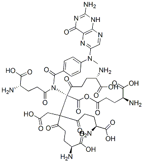 CAS 登录号：35409-55-3， (2S,7R,11S)-2,11-二氨基-6-[(4S)-4-氨基-5-羟基-5-氧代戊酰]-7-[[(4S)-4-氨基-5-羟基-5-氧代戊酰]-[4-[(2-氨基-4-氧代-1H-蝶啶-6-基)甲基氨基]苯甲酰基]氨基]-7-[(4S)-4-氨基-5-羟基-5-氧代戊酰]氧羰基-6-(羧甲基)-5,8-二氧代十二烷二酸