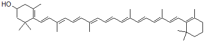 CAS#: 35454-73-0, 3,5,5-Trimethyl-4-[3,7,12,16-Tetramethyl-18-(2,6,6-Trimethyl-1-Cyclohexenyl)Octadeca-1,3,5,7,9,11,13,15,17-Nonaenyl]Cyclohex-3-En-1-Ol