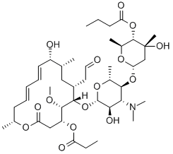 CAS 登录号：35457-81-9， [6-[4-二甲基氨基-5-羟基-6-[[(11E,13E)-10-羟基-5-甲氧基-9,16-二甲基-2-氧代-7-(2-氧代乙基)-4-丙酰氧基-1-氧杂环十六碳-11,13-二烯-6-基]氧基]-2-甲基四氢吡喃-3-基]氧基-4-羟基-2,4-二甲基四氢吡喃-3-基]丁酸酯