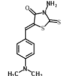 CAS 登录号：35533-27-8， (5Z)-3-氨基-5-[4-(二甲基氨基)亚苄基]-2-硫代-1,3-噻唑烷-4-酮