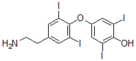 CAS 登录号：3571-49-1， 4-[4-(2-氨基乙基)-2,6-二碘苯氧基]-2,6-二碘苯酚