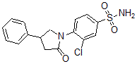 CAS 登录号：36090-38-7， 3-氯-4-(2-氧代-4-苯基吡咯烷-1-基)苯磺酰胺