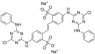 CAS 登录号：37138-23-1， 5-[[4-氯-6-(苯基氨基)-1,3,5-三嗪-2-基]氨基]-2-[(E)-2-[4-[[4-氯-6-(苯基氨基)-1,3,5-三嗪-2-基]氨基]-2-磺酸苯基]乙烯基]苯磺酸二钠盐