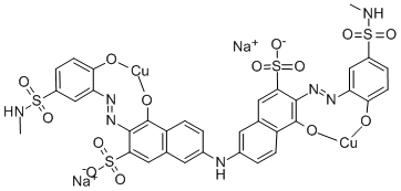 CAS 登录号：37279-54-2， [mu-[[7,7'-亚氨基二[4-羟基-3-[[2-羟基-5-(N-甲基氨基磺酰基)苯基]偶氮]萘-2-磺酸基]](6-)]]二铜酸(2-)二钠
