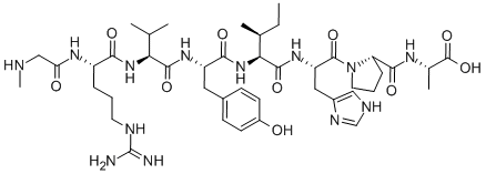CAS 登录号：38027-95-1， 肌氨酰-精氨酰-缬氨酰-酪氨酰-异亮氨酰-组氨酰-脯氨酰-丙氨酸