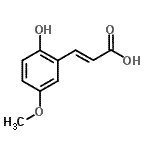 CAS 登录号：38489-78-0， (2E)-3-(2-羟基-5-甲氧基苯基)丙烯酸