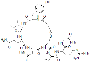 CAS 登录号：38679-66-2， N-[1-[(2-氨基-2-氧代乙基)氨基]-5-(二氨基亚甲基氨基)-1-氧代戊烷-2-基]-1-[7-(2-氨基-2-氧代乙基)-10-(3-氨基-3-氧代丙基)-13-丁烷-2-基-16-[(4-羟基苯基)甲基]-6,9,12,15,18-五氧代1,2-二硫杂-5,8,11,14,17-五氮杂环二十烷-4-羰基]吡咯烷-2-甲酰胺