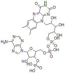 CAS 登录号：38716-27-7， [5-(6-氨基嘌呤-9-基)-4-羟基-3-膦酰氧基四氢呋喃-2-基]甲基[[5-(7,8-二甲基-2,4-二氧代苯并[g]蝶啶-10-基)-2,3,4-三羟基戊氧基]-羟基磷酰]磷酸氢酯