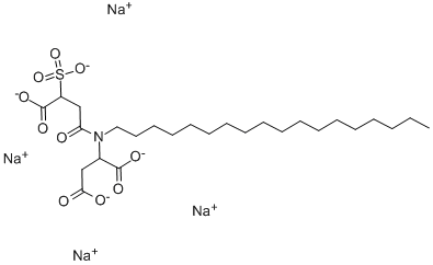 CAS 登录号：38916-42-6， N-(3-羧基-1-氧代-3-磺基丙基)-N-十八烷基天冬氨酸四钠盐