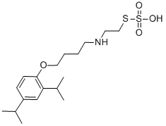 CAS 登录号：38920-50-2， 2,4-二(丙-2-基)-1-[4-(2-磺基硫基乙基氨基)丁氧基]苯