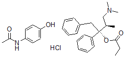 CAS#: 39400-85-6, N-(4-hydroxyphenyl)-Acetamide mixt. with (S-(R*,S*))-3-(dimethylamino)-2-methyl-1-phenyl-1-(phenylmethyl)propyl propanoate hydrochloride