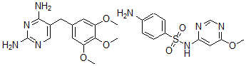 CAS 登录号：39469-68-6， 4-氨基-N-(6-甲氧基-4-嘧啶基)-苯磺酰胺混合物与5-((3,4,5-三甲氧基苯基)甲基)-2,4-嘧啶二胺