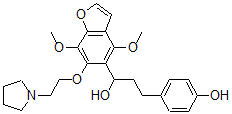 CAS 登录号：40681-00-3， 4,7-二甲氧基-alpha-[2-(4-羟基苯基)乙基]-6-[2-(1-吡咯烷基)乙氧基]-5-苯并呋喃甲醇