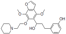 CAS 登录号：40681-05-8， 4,7-二甲氧基-alpha-[2-(3-羟基苯基)乙基]-6-[2-(1-哌啶基)乙氧基]-5-苯并呋喃甲醇