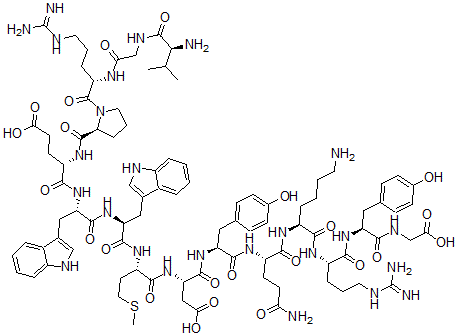CAS#: 412961-36-5, L-Valylglycyl-L-Arginyl-L-Prolyl-L-alpha-Glutamyl-L-Tryptophyl-L-Tryptophyl-L-Methionyl-L-alpha-Aspartyl-L-Tyrosyl-L-Glutaminyl-L-Lysyl-L-Arginyl-L-Tyrosyl-Glycine