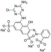 CAS#: 41423-92-1, Trisodium 5-[(4-Amino-6-Chloro-1,3,5-Triazin-2-Yl)Amino]-4-Hydroxy-3-[(2-Sulphonatophenyl)Azo]Naphthalene-2,7-Disulphonate
