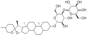 CAS 登录号：41679-10-1， [(25R)-5a-螺甾烷-3b-基]4-O-(beta-D-吡喃半乳糖基)-beta-D-吡喃葡萄糖苷