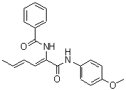 CAS 登录号：418796-54-0， N-{(2Z,4E)-1-[(4-甲氧基苯基)氨基]-1-氧代-2,4-己二烯-2-基}苯甲酰胺