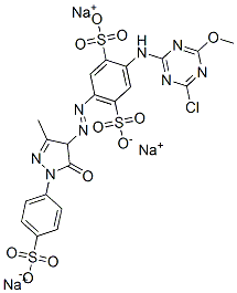 CAS#: 41973-82-4, Trisodium 2-[(4-Chloro-6-Methoxy-1,3,5-Triazin-2-Yl)Amino]-5-[[4,5-Dihydro-3-Methyl-5-Oxo-1-(4-Sulphonatophenyl)-1H-Pyrazol-4-Yl]Azo]Benzene-1,4-Disulphonate