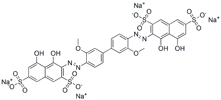 CAS#: 4198-19-0, Tetrasodium 3,3'-[(3,3'-Dimethoxy[1,1'-Biphenyl]-4,4'-Diyl)Bis(Azo)]Bis[4,5-Dihydroxynaphthalene-2,7-Disulphonate]