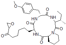 CAS#: 42002-26-6, Cyclo(O-methyltyrosine-L-isoleucine-L-pipecolic acid-2-amino-8-oxo-9,10-epoxydecanoic acid)