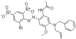 CAS 登录号：42852-92-6， N-[2-[(2-溴-4,6-二硝基苯基)偶氮]-4-甲氧基-5-[苄基-2-烯丙基氨基]苯基]-乙酰胺