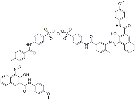 CAS#: 43035-18-3, Calcium Bis[4-[[3-[[2-Hydroxy-3-[[(4-Methoxyphenyl)Amino]Carbonyl]-1-Naphthyl]Azo]-4-Methylbenzoyl]Amino]Benzenesulphonate]