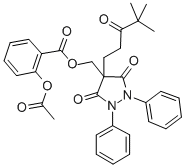 CAS 登录号：43213-37-2， 2-(乙酰氧基)-苯甲酸 (4-(4,4-二甲基-3-氧代戊基)-3,5-二氧代-1,2-二苯基-4-吡唑烷基)甲基酯