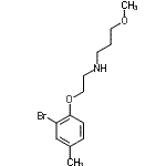 CAS 登录号：434309-60-1， N-[2-(2-溴-4-甲基苯氧基)乙基]-3-甲氧基-1-丙胺
