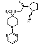 CAS 登录号：440100-64-1， (2S)-1-{N-[4-甲基-1-(2-嘧啶基)-4-哌啶基]甘氨酰}-2-吡咯烷甲腈