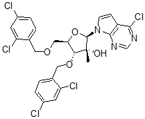 CAS 登录号：443642-32-8， 7-[3,5-二-O-[(2,4-二氯苯基)甲基]-2-C-甲基-beta-D-呋喃核糖基]-4-氯-7H-吡咯并[2,3-d]嘧啶