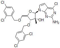 CAS#: 443642-39-5, 7-[3,5-Bis-O-[(2,4-Dichlorophenyl)Methyl]-2-C-Methyl-beta-D-Ribofuranosyl]-4-Chloro-7H-Pyrrolo[2,3-d]Pyrimidin-2-Amine