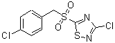 CAS 登录号：444791-19-9， 3-氯-5-[(4-氯苄基)磺酰基]-1,2,4-噻二唑