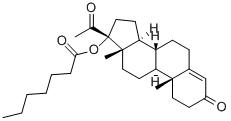 CAS 登录号：4596-16-1， 17-羟基孕甾-4-烯-3,20-二酮 17-庚酸酯
