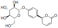 CAS 登录号：4624-52-6， (S)-6-[4-(beta-D-吡喃葡萄糖基氧基)苯基]-5,6-二氢-2H-吡喃-2-酮